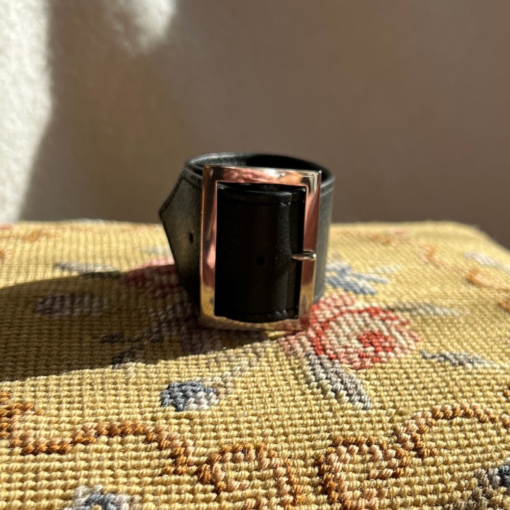 Sophie Buhai sterling silver and leather Rampling buckle bracelet